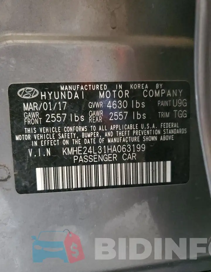 KMHE24L31HA063199 Photo# 13