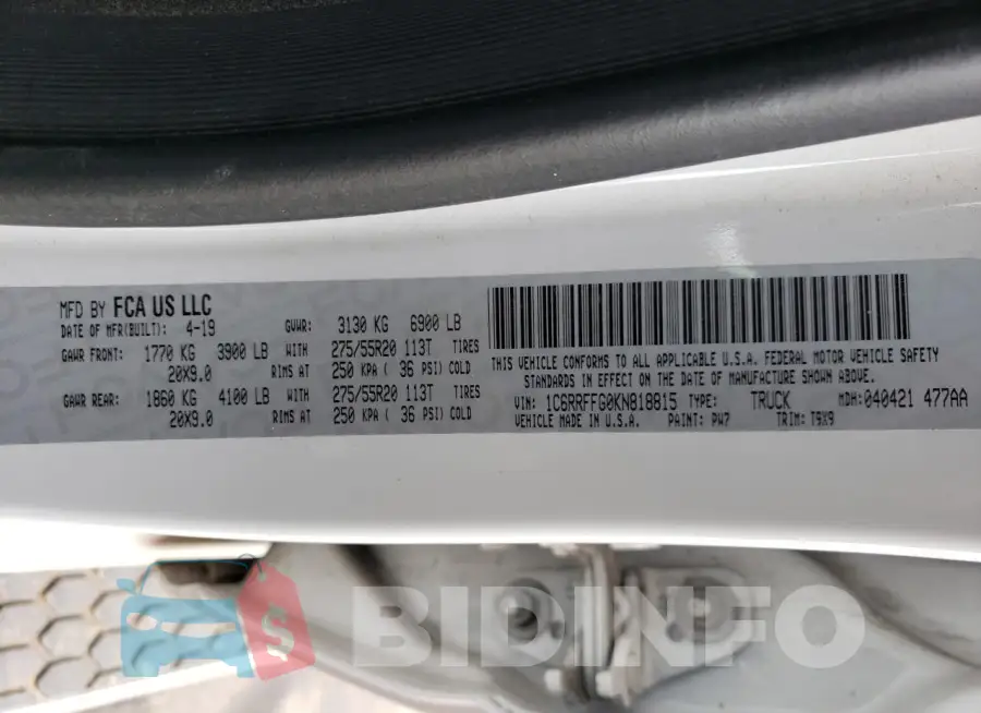 1C6RRFFG0KN818815 Photo# 13