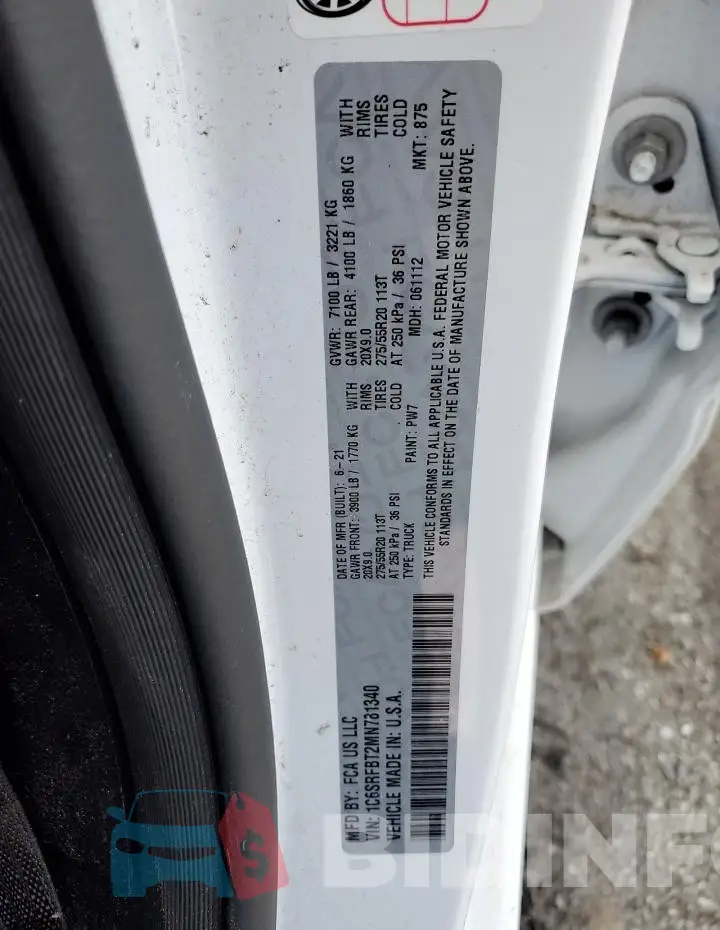 1C6SRFBT2MN781340 Photo# 12