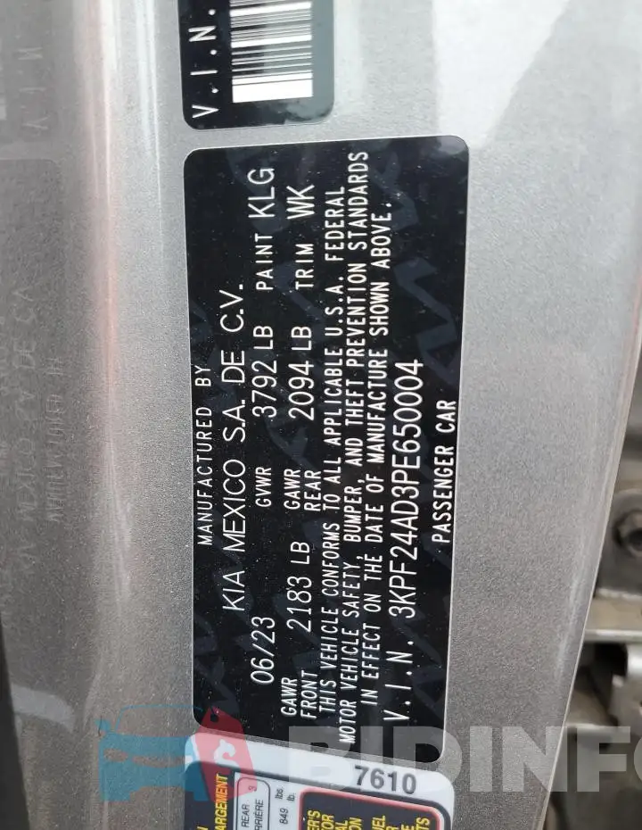 3KPF24AD3PE650004 Photo# 13