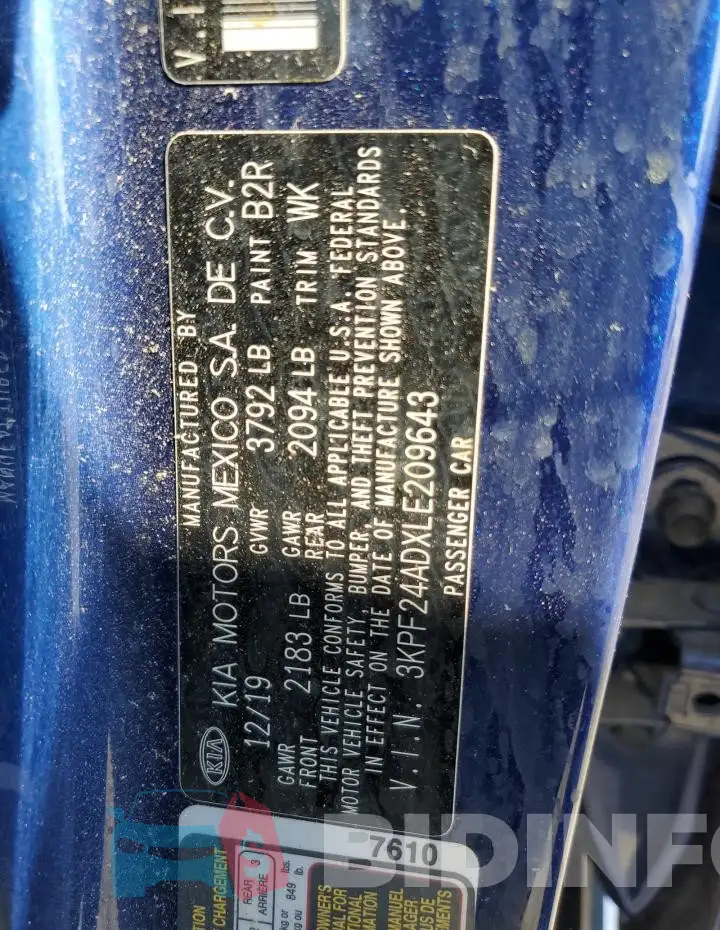 3KPF24ADXLE209643 Photo# 13