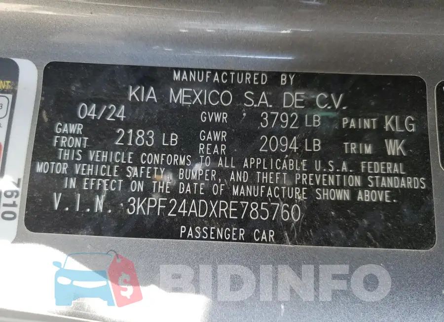 3KPF24ADXRE785760 Photo# 12