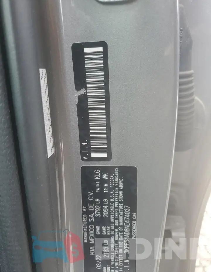 3KPF54AD8NE474037 Photo# 12