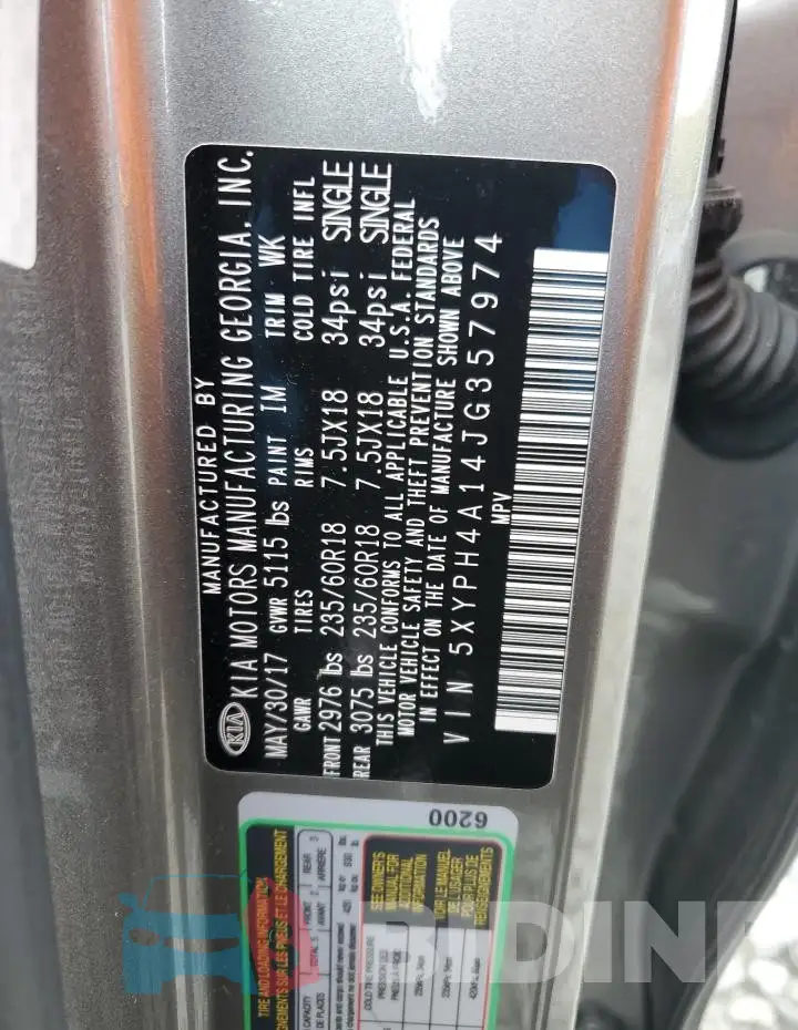 5XYPH4A14JG357974 Photo# 13