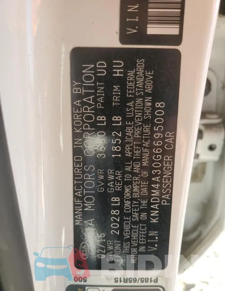 KNADM4A30G6695008 Photo# 12