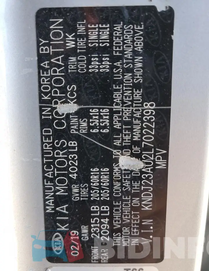 KNDJ23AU2L7022398 Photo# 13