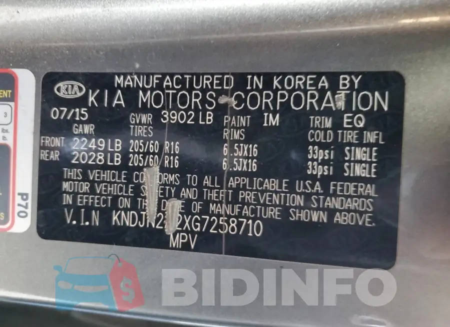 KNDJN2A2XG7258710 Photo# 12