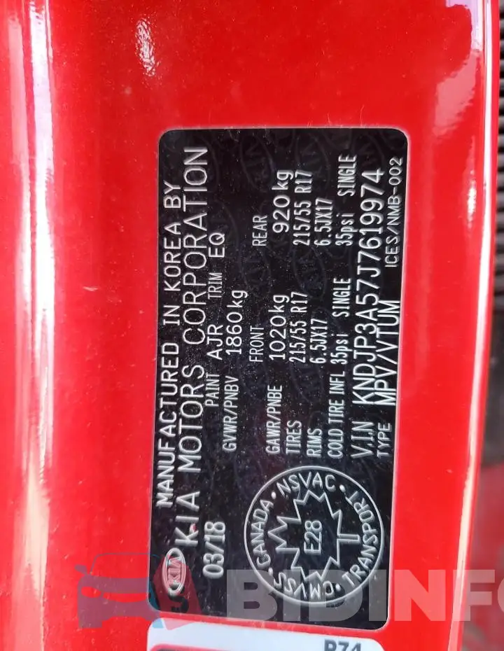 KNDJP3A57J7619974 Photo# 12