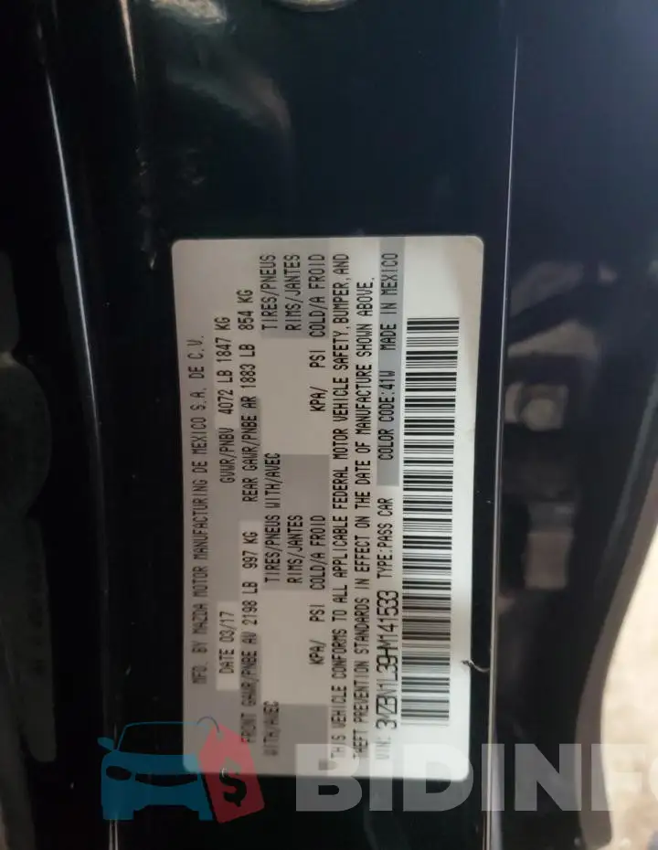 3MZBN1L39HM141533 Photo# 12