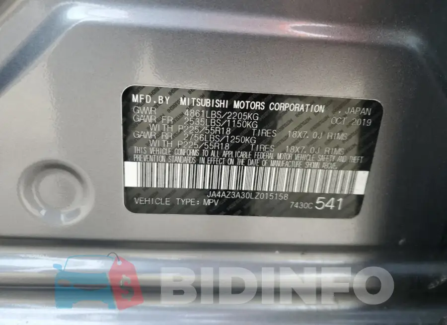 JA4AZ3A30LZ015158 Photo# 13