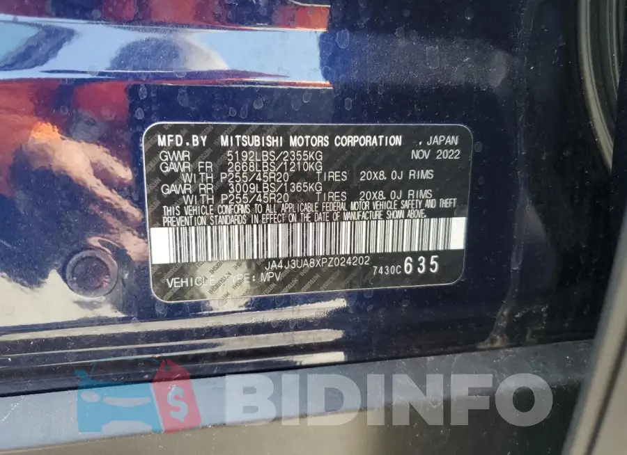 JA4J3UA8XPZ024202 Photo# 14