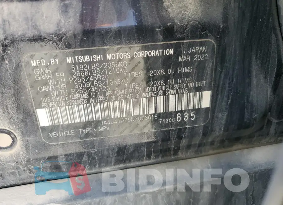 JA4J4TA85NZ073618 Photo# 13