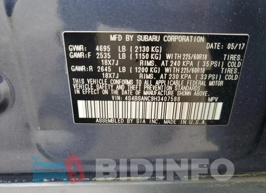 4S4BSANC9H3407588 Photo# 13