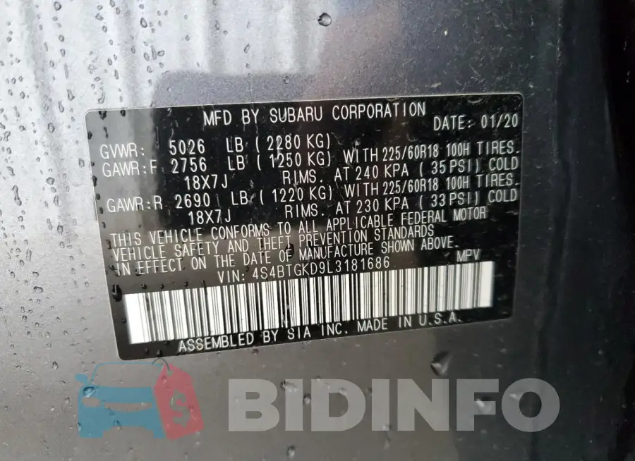 4S4BTGKD9L3181686 Photo# 12