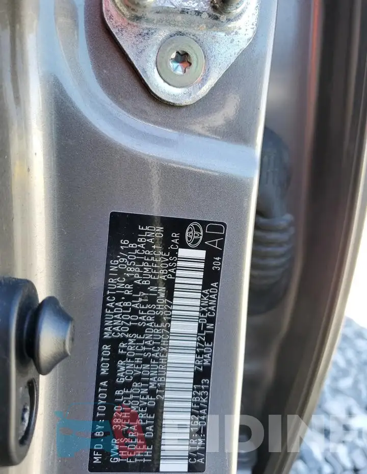 2T1BURHEXHC751027 Photo# 12
