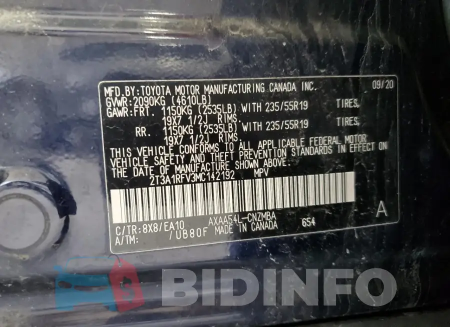 2T3A1RFV3MC142192 Photo# 14