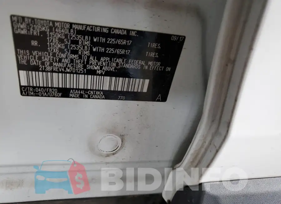 2T3BFREV4JW701251 Photo# 13