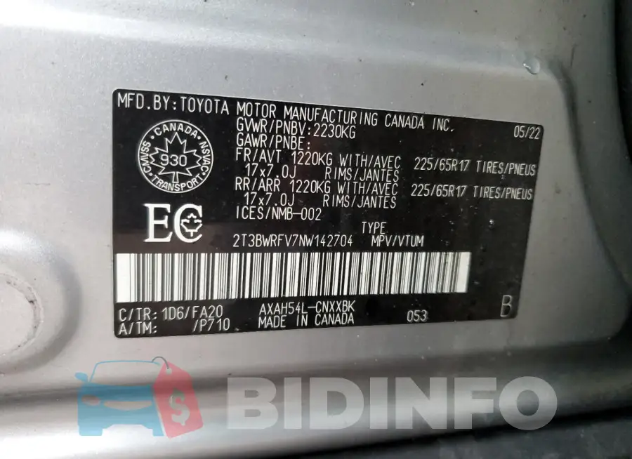 2T3BWRFV7NW142704 Photo# 14