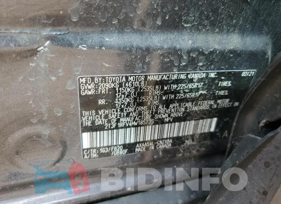 2T3F1RFV4MW185735 Photo# 13