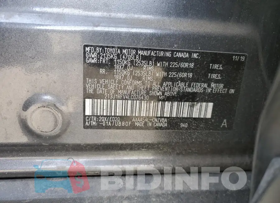 2T3J1RFV4LC076430 Photo# 12