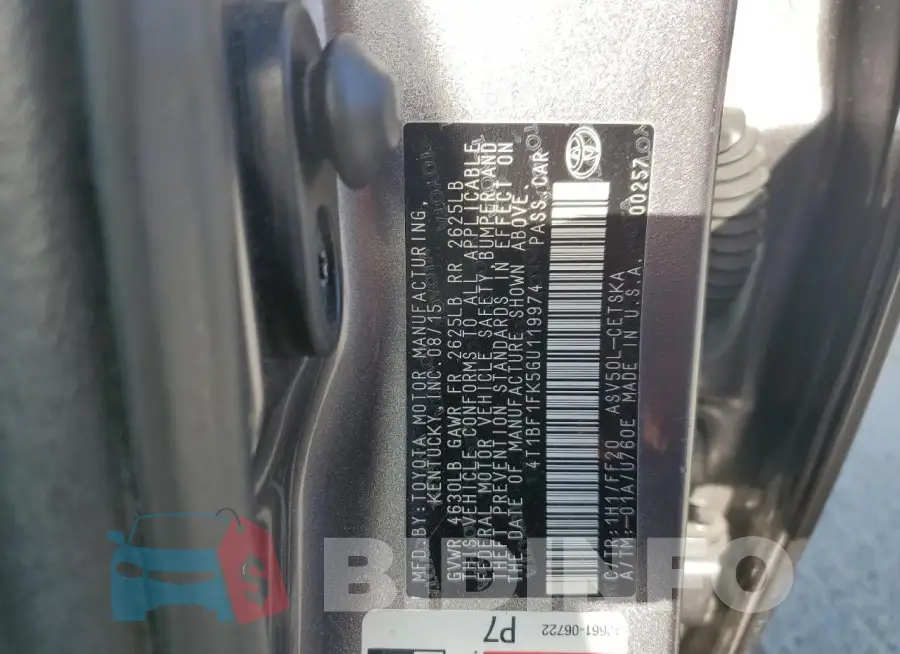 4T1BF1FK5GU119974 Photo# 12