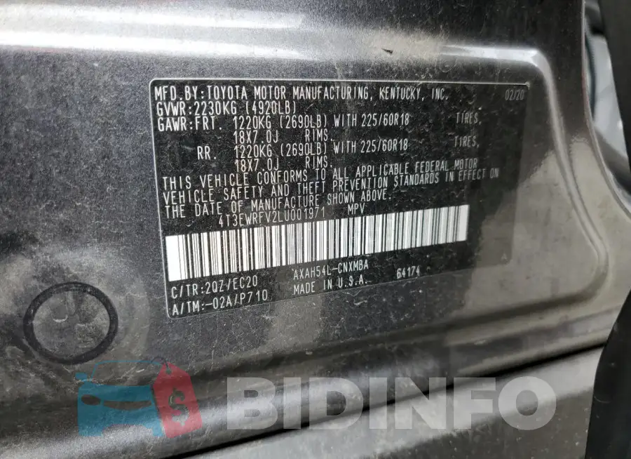 4T3EWRFV2LU001971 Photo# 12