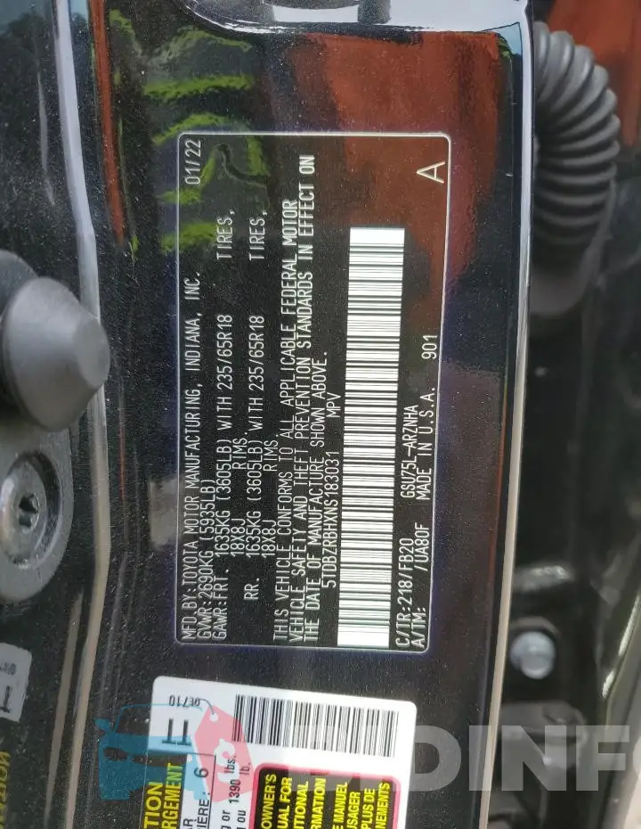 5TDBZRBHXNS183031 Photo# 14