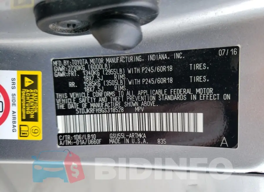 5TDJKRFH9GS318528 Photo# 13