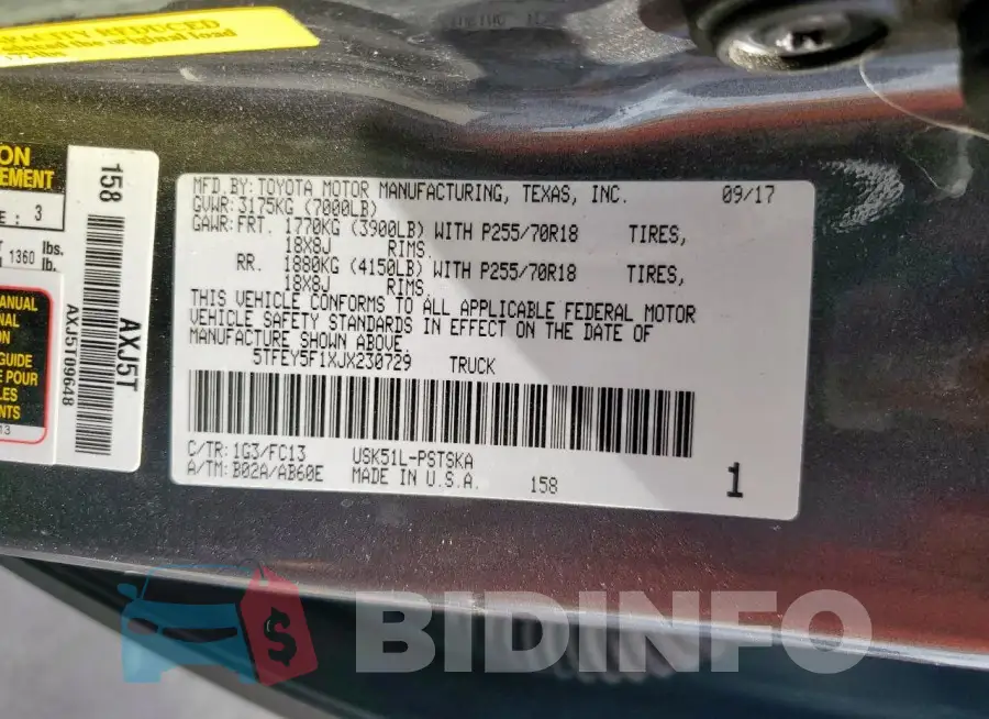 5TFEY5F1XJX230729 Photo# 12