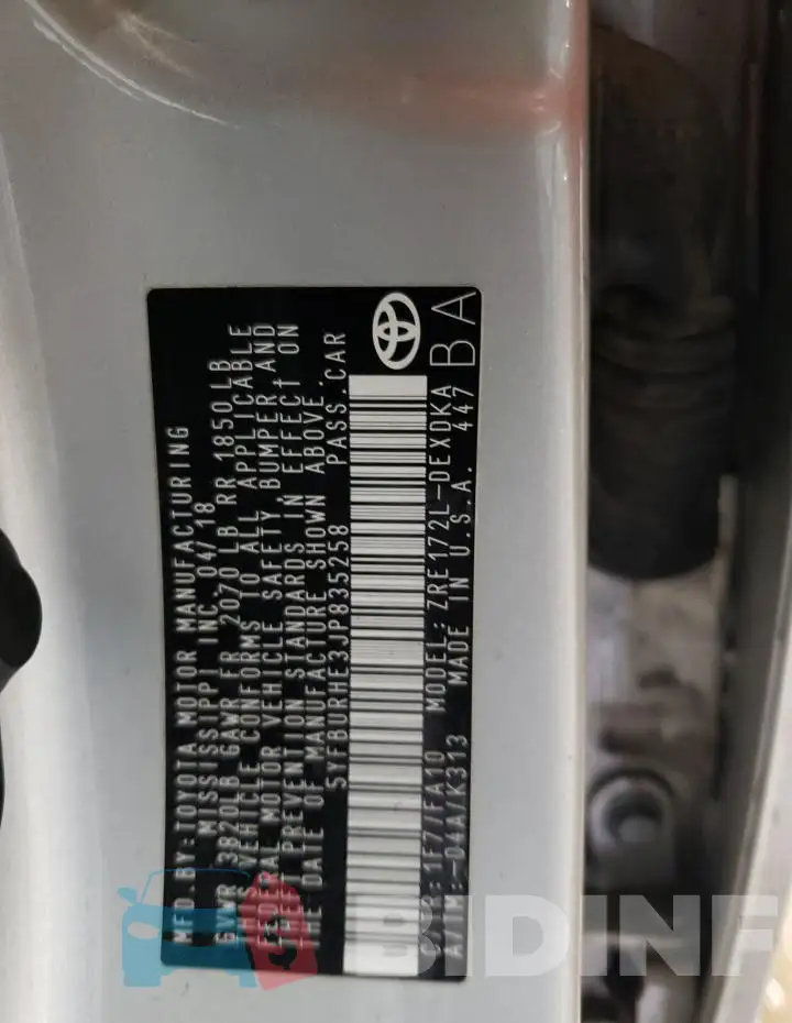 5YFBURHE3JP835258 Photo# 13
