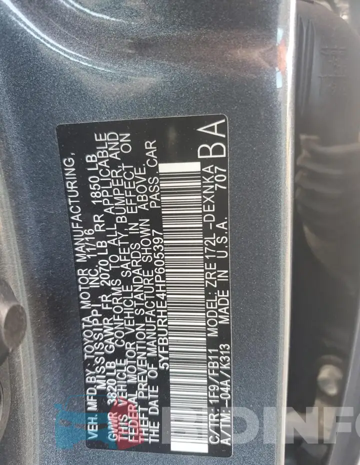 5YFBURHE4HP605397 Photo# 12
