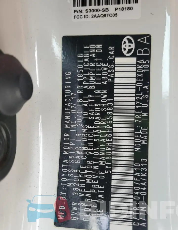 5YFBURHE6HP658831 Photo# 13