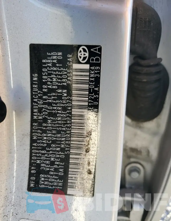 5YFBURHE6HP714072 Photo# 12