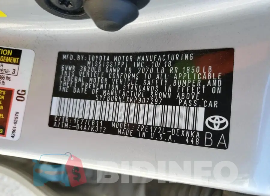 5YFBURHEXKP907297 Photo# 12