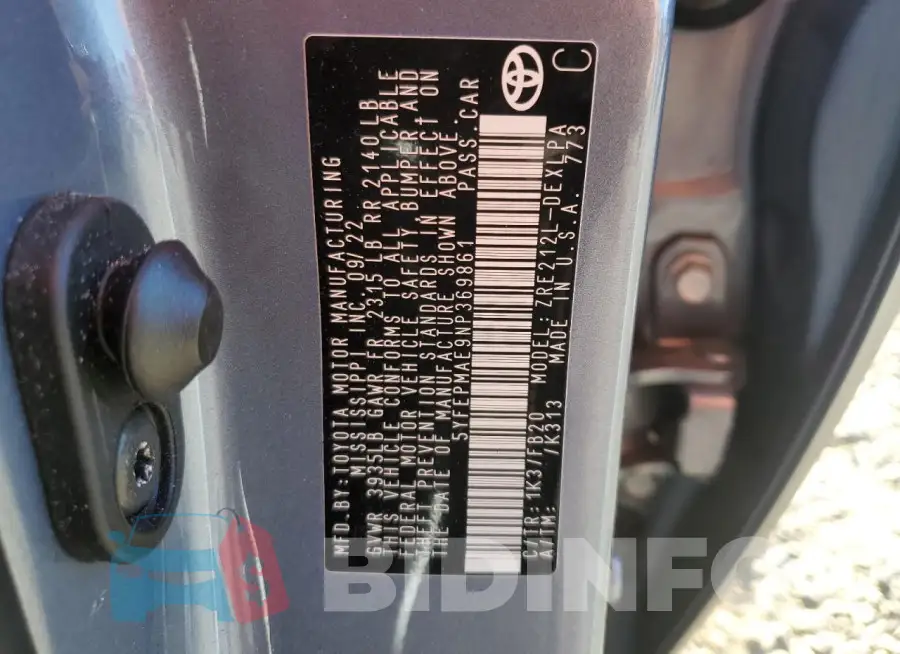 5YFEPMAE9NP369861 Photo# 12