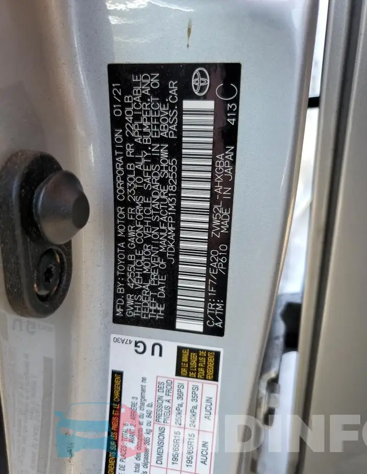 JTDKAMFP1M3182555 Photo# 12