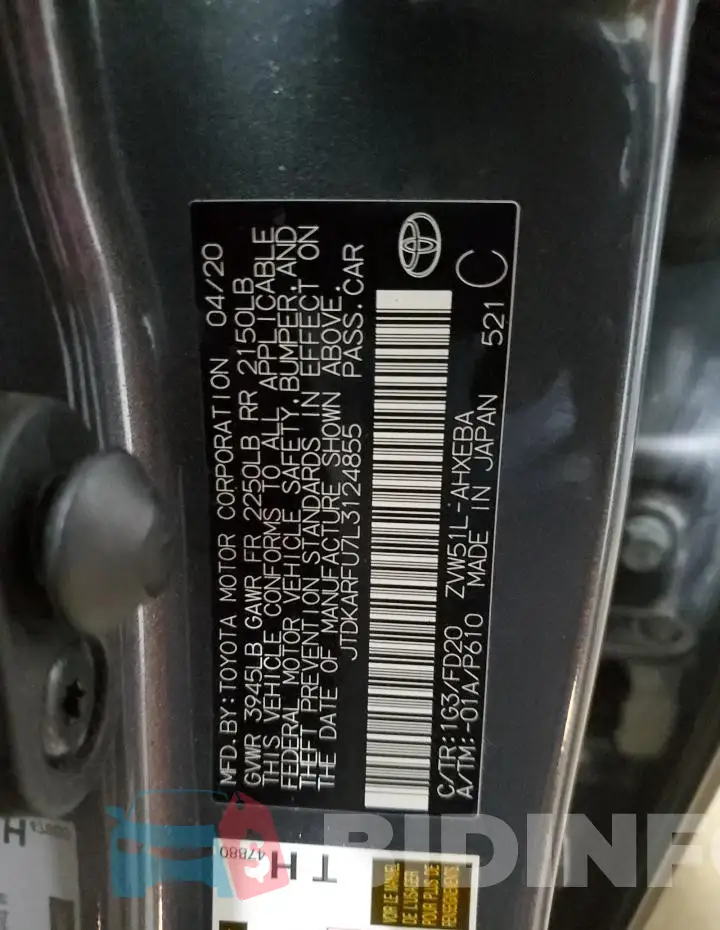 JTDKARFU7L3124855 Photo# 13