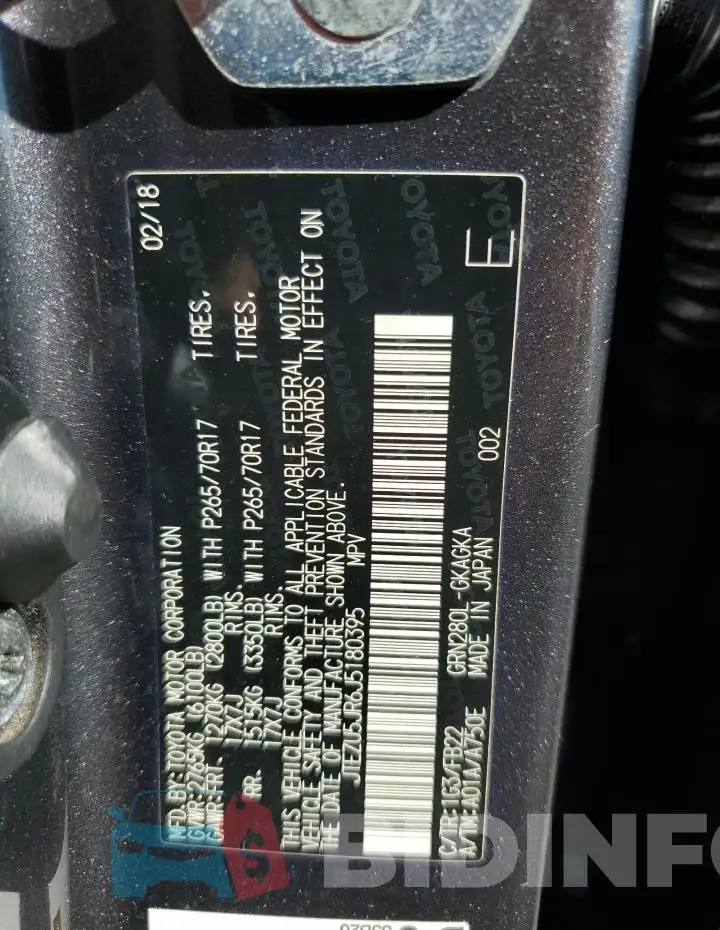 JTEZU5JR6J5180395 Photo# 13