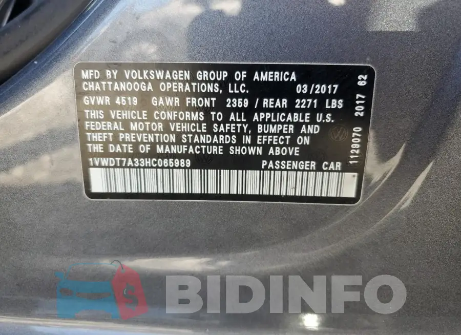 1VWDT7A33HC065989 Photo# 12