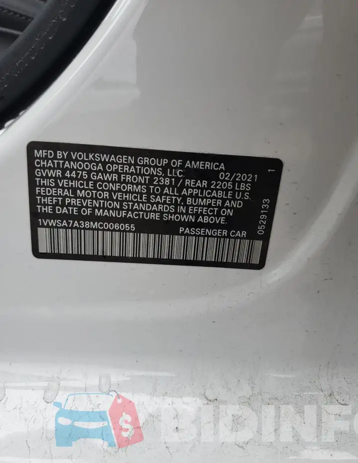 1VWSA7A38MC006055 Photo# 12