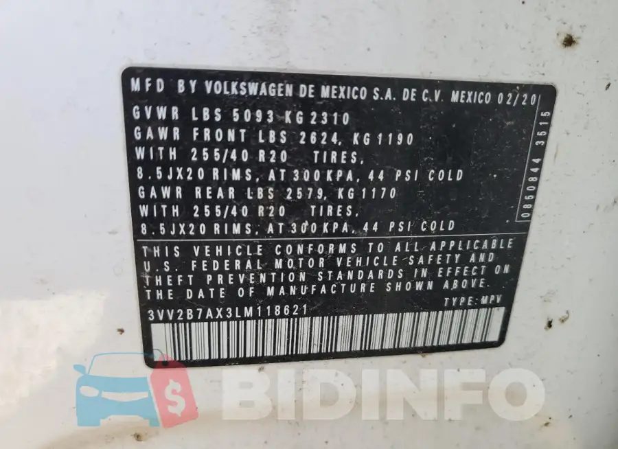 3VV2B7AX3LM118621 Photo# 12