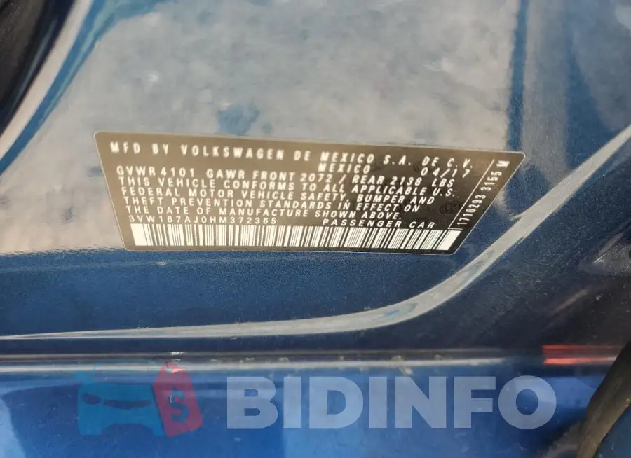 3VW167AJ0HM372365 Photo# 12