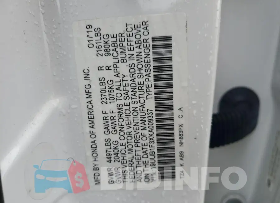 19UUB1F3XKA009337 Photo# 13