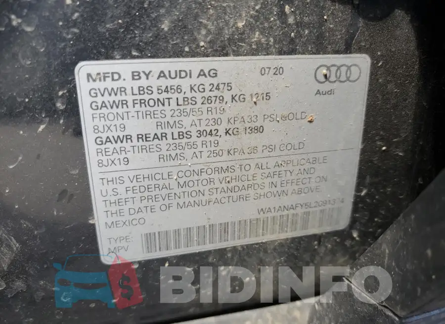 WA1ANAFY5L2091374 Photo# 13