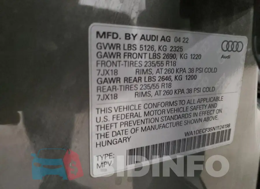 WA1DECF35N1124198 Photo# 14