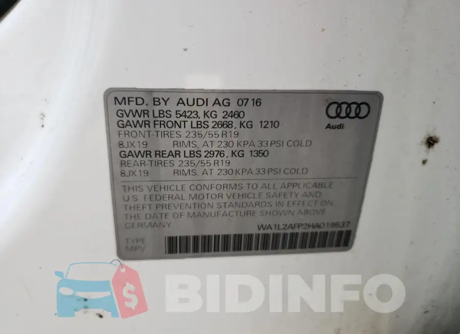 WA1L2AFP2HA019537 Photo# 14
