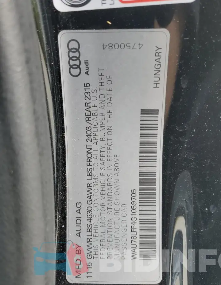 WAU78LFF4G1059705 Photo# 12