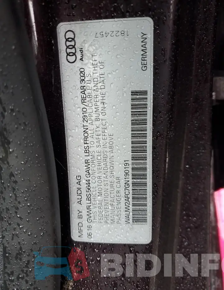 WAUW2AFC7GN190191 Photo# 12