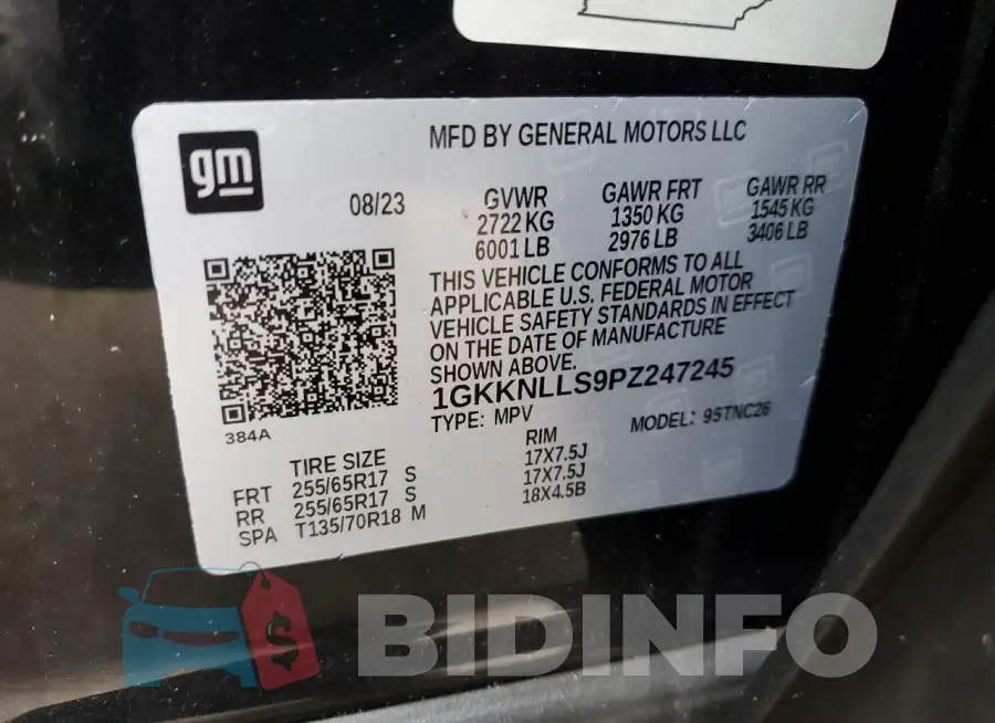 1GKKNLLS9PZ247245 Photo# 13