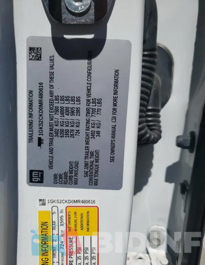 1GKS2CKD0MR480616 Photo# 13